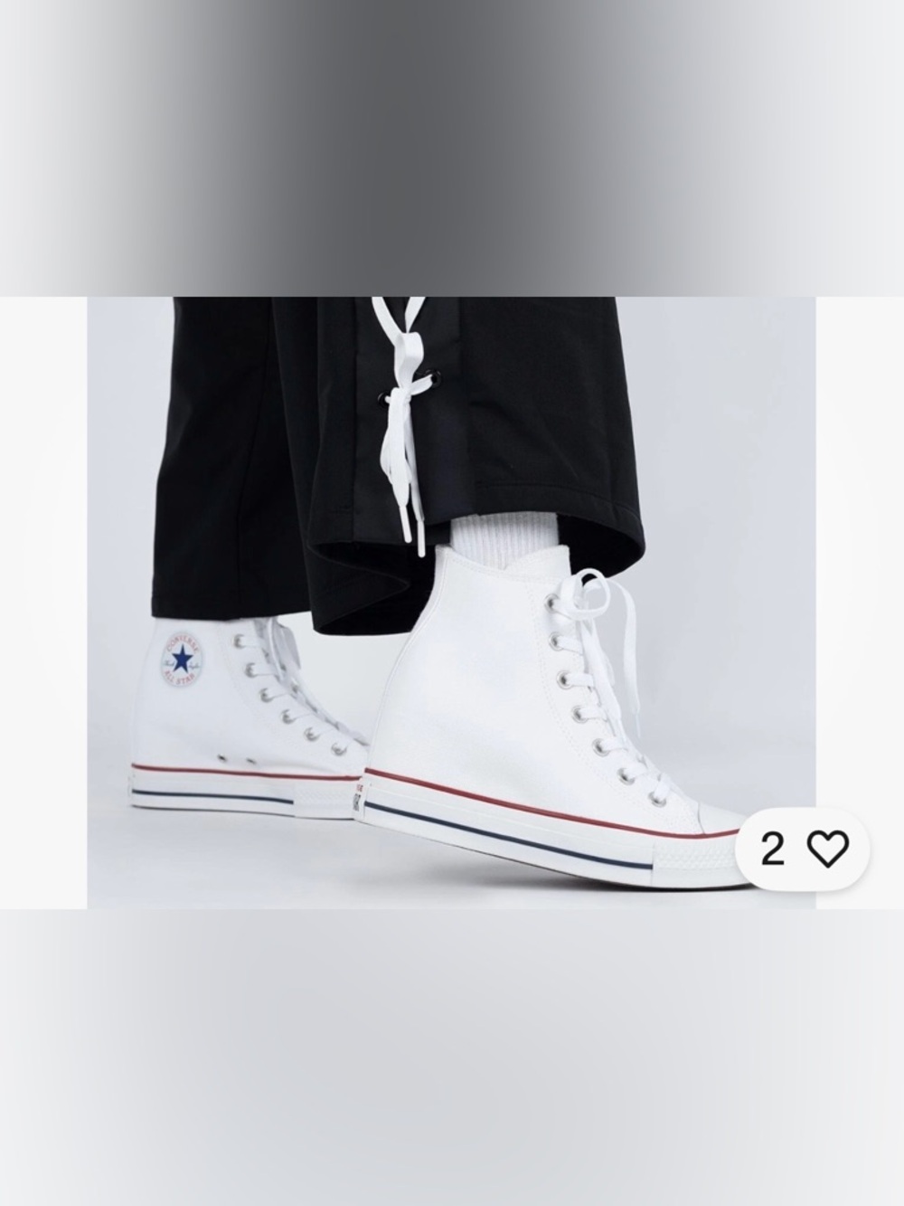 Converse White High-Top Sneakers with Black Logo